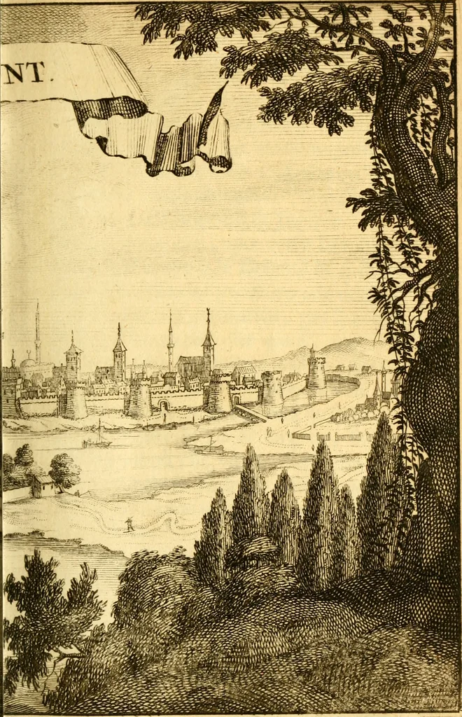 An illustration from Memoires, historiques & geographiques du royaume de la Moree, Negrepont, & des places maritimes, jusques à Thessalonique, 1686, leaf 362