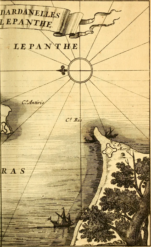 An illustration from Memoires, historiques & geographiques du royaume de la Moree, Negrepont, & des places maritimes, jusques à Thessalonique, 1686, leaf 396