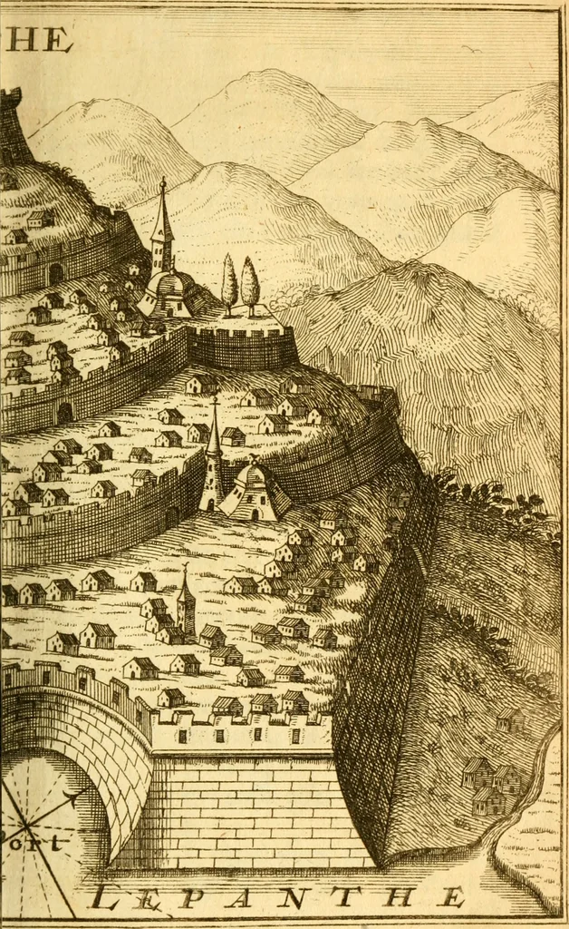 An illustration from Memoires, historiques & geographiques du royaume de la Moree, Negrepont, & des places maritimes, jusques à Thessalonique, 1686, leaf 404