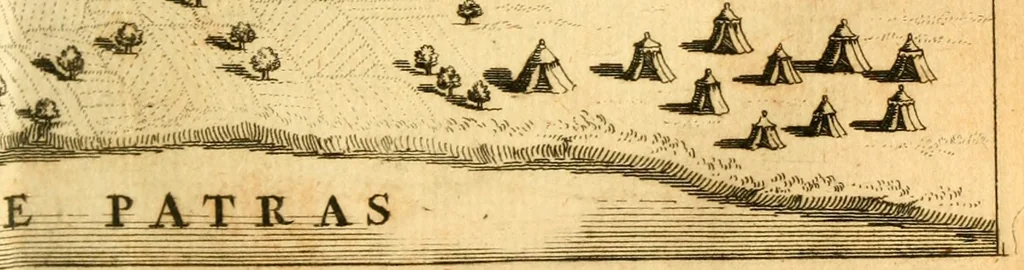 An illustration from Memoires, historiques & geographiques du royaume de la Moree, Negrepont, & des places maritimes, jusques à Thessalonique, 1686, leaf 60