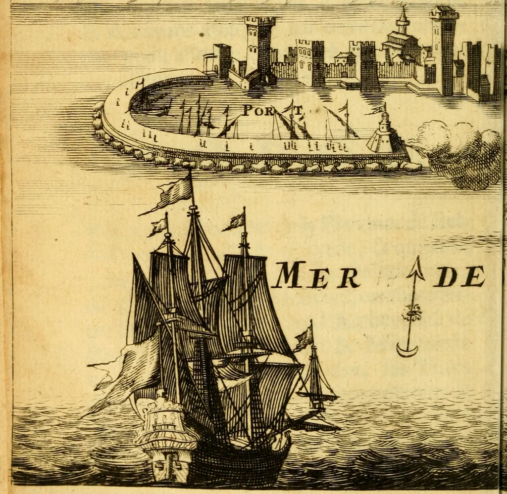 An illustration from Memoires, historiques & geographiques du royaume de la Moree, Negrepont, & des places maritimes, jusques à Thessalonique, 1686, leaf 77