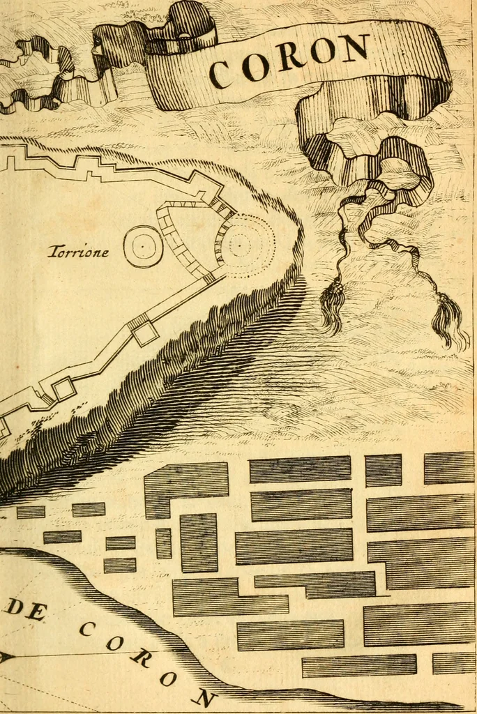 An illustration from Memoires, historiques & geographiques du royaume de la Moree, Negrepont, & des places maritimes, jusques à Thessalonique, 1686, leaf 88