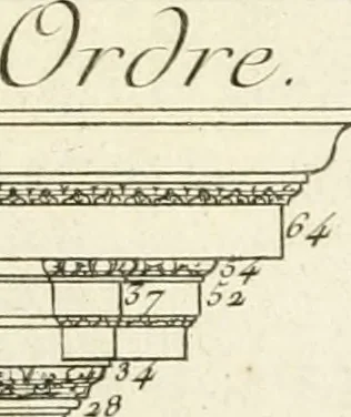 An illustration from Mémoires sur les objets les plus importans de l'architecture, 1769, leaf 106
