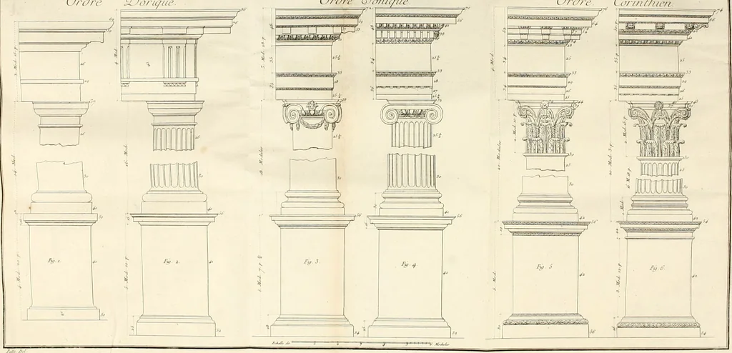 An illustration from Mémoires sur les objets les plus importans de l'architecture, 1769, leaf 107