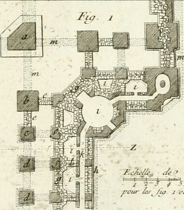 An illustration from Mémoires sur les objets les plus importans de l'architecture, 1769, leaf 222