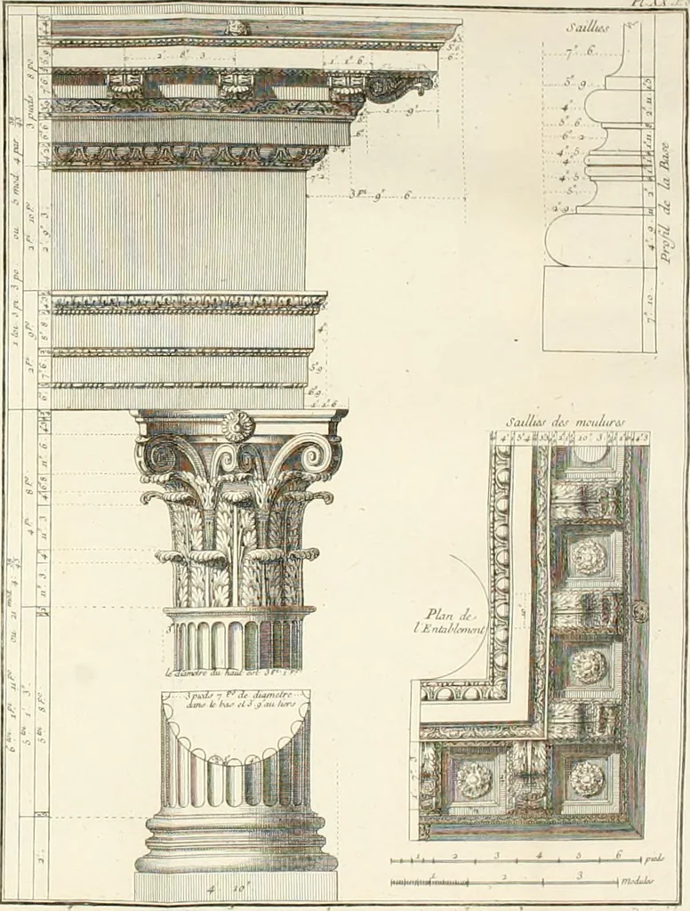 An illustration from Mémoires sur les objets les plus importans de l'architecture, 1769, leaf 387