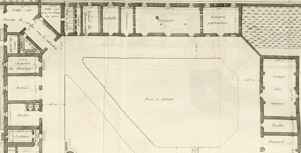 An illustration from Mémoire sur l'art de perfectionner les constructions rurales, 1805, leaf 119