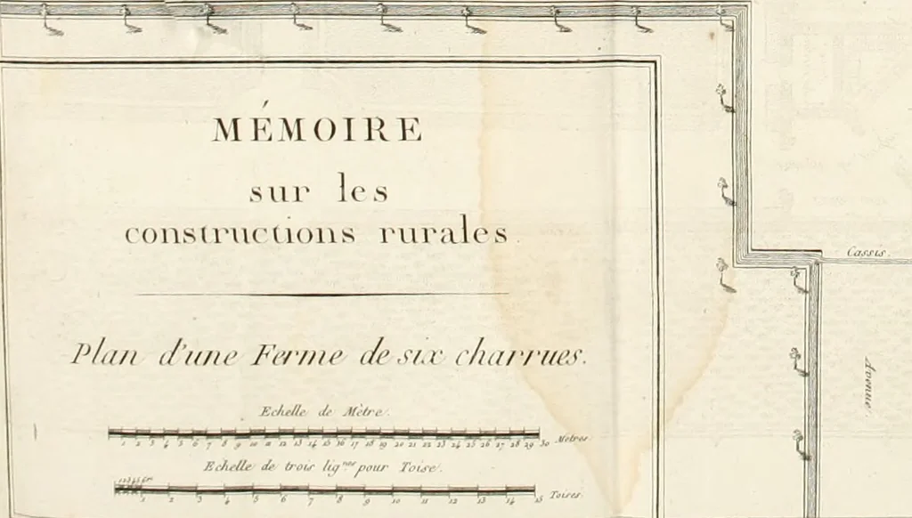 An illustration from Mémoire sur l'art de perfectionner les constructions rurales, 1805, leaf 119