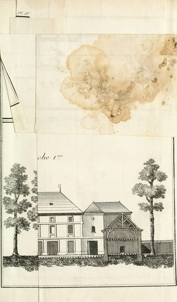 An illustration from Mémoire sur l'art de perfectionner les constructions rurales, 1805, leaf 122