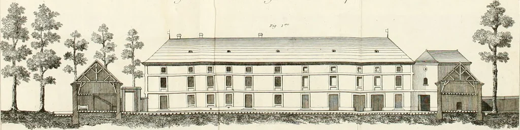 An illustration from Mémoire sur l'art de perfectionner les constructions rurales, 1805, leaf 123