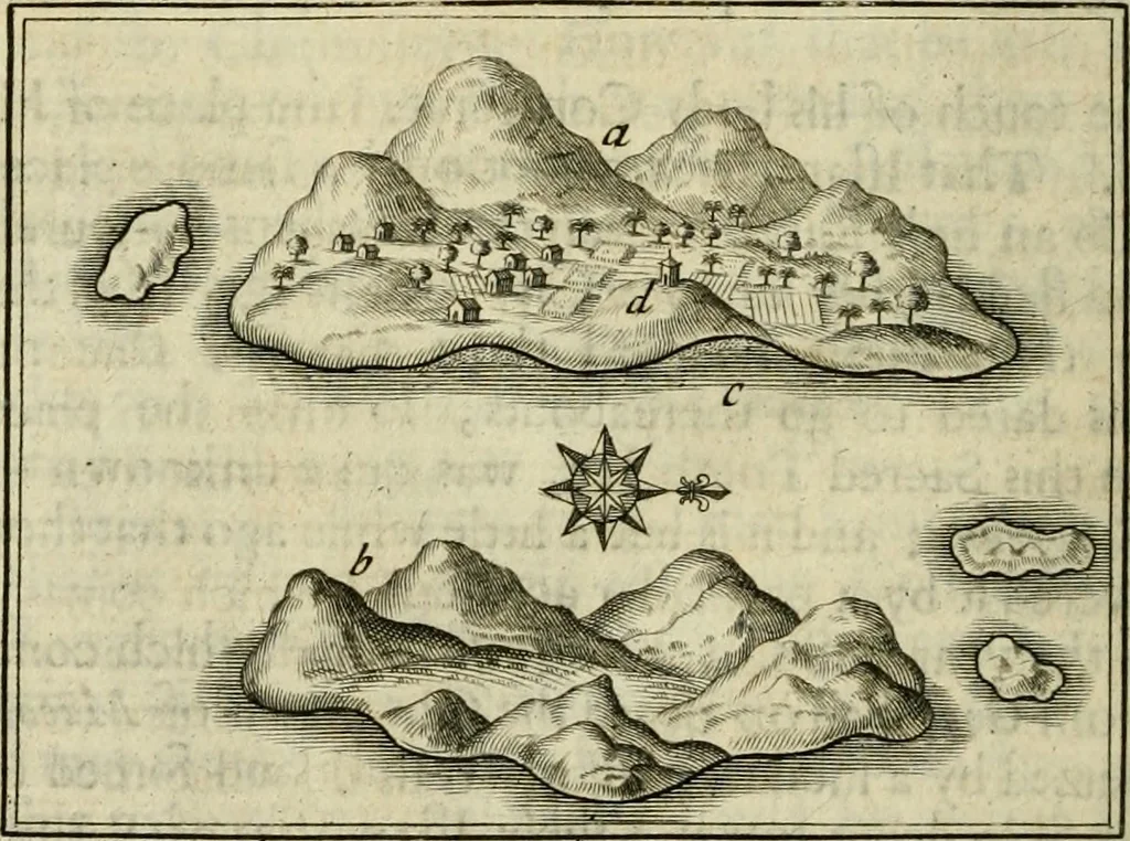 An illustration from Memoirs and observations topographical, physical, mathematical, mechanical, natural, civil, and ecclesiastical. Made in a late journey through the Empire of China, and published in several letters. Particularly upon the Chinese pottery and varnishing; the silk and other manufactures; the pearl fishing; the history of plants and animals. Description of their cities and publick works; number of people, their language, manners and commerce; their habits, oeconomy, and government. The philosophy of Confucius. The state of Christianity, with many other curious and useful remarks, 1697, leaf 407
