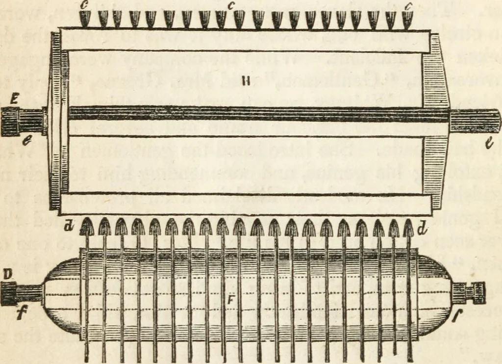 An illustration from Memoirs of the most eminent American mechanics : also, lives of distinguished European mechanics : together with a collection of anecdotes ... relating to the mechanic arts : illustrated by fifty engravings, 1852, leaf 115