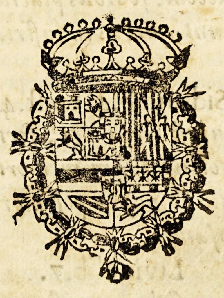 An illustration from Memorial, o Discurso informativo iuridico, historico, politico. : De los derechos, honores, preeminencias, i otras cosas, que se deven dar, i guardar a los consejeros honorarios, i iubilados. I en particular si se les deve la pitança que llaman de la Candelaria., 1642, leaf 5