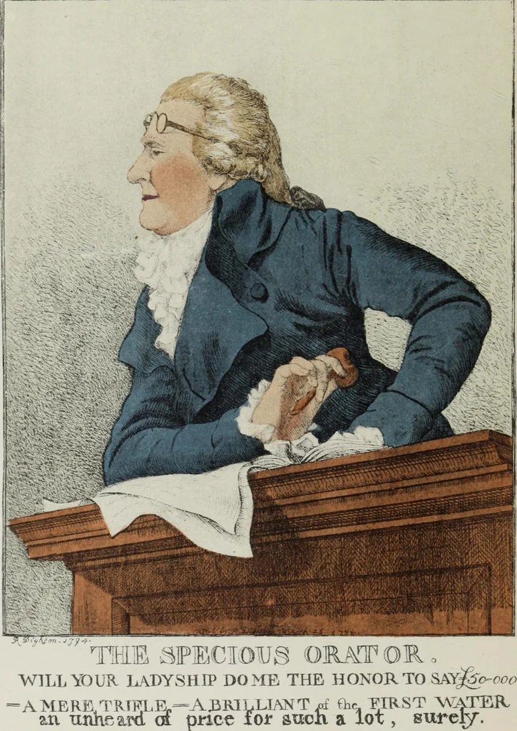 An illustration from Memorials of Christie's : a record of art sales from 1766 to 1896, 1897, leaf 7
