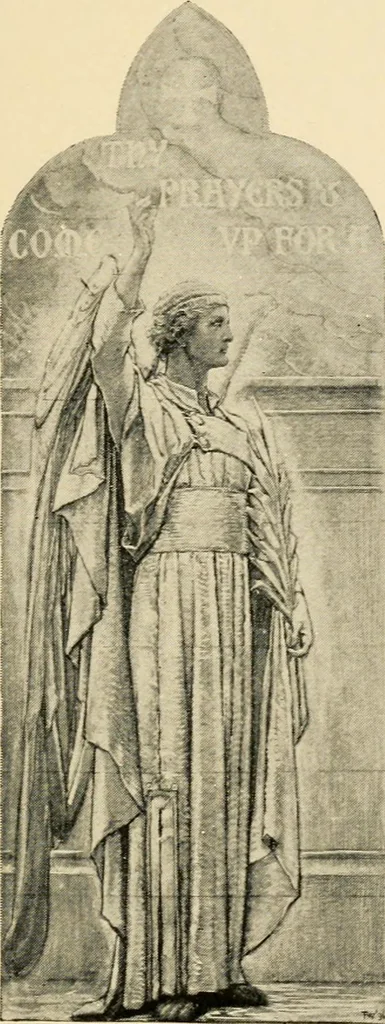 An illustration from Memorial windows., 1896, leaf 70