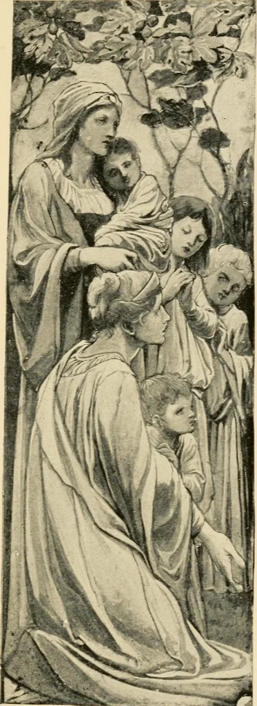 An illustration from Memorial windows., 1896, leaf 74