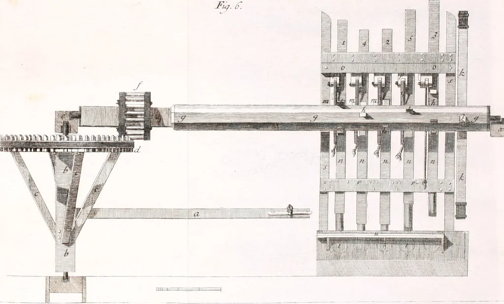 An illustration from Memorias sobre la granza, ò rubia, y su cultivo; con la descripción de los molinos para reducirla a polvo. Traducidas del francès de orden de la Real Junta General de Comercio, 1763, leaf 137