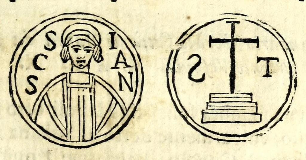 An illustration from Memorie della vita, miracoli, e cvlto di San Gianvario martire, vescouo di Beneuento, e principal protettore della città di Napoli, 1681, leaf 47