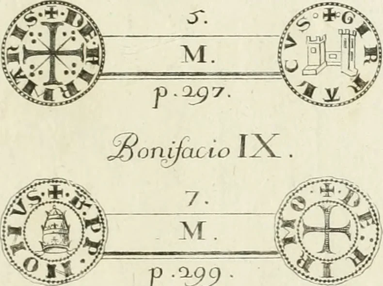An illustration from Memorie della zecca fermana, 1782, leaf 98