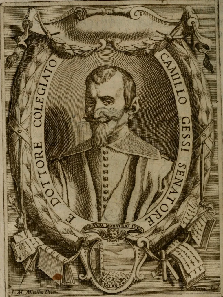 An illustration from Memorie, imprese, e ritratti de' signori Accademici Gelati de Bologna, 1672, leaf 115