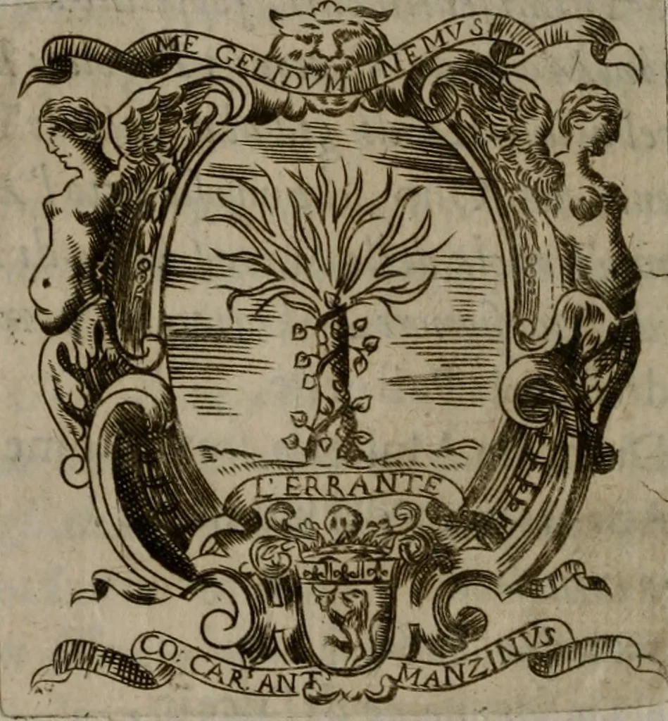 An illustration from Memorie, imprese, e ritratti de' signori Accademici Gelati de Bologna, 1672, leaf 123