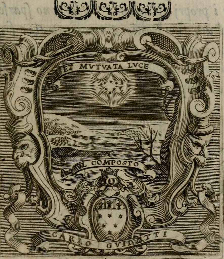 An illustration from Memorie, imprese, e ritratti de' signori Accademici Gelati de Bologna, 1672, leaf 132