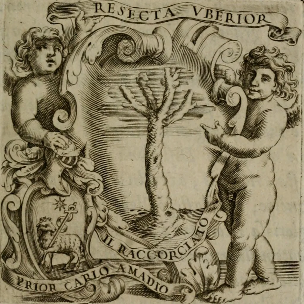 An illustration from Memorie, imprese, e ritratti de' signori Accademici Gelati de Bologna, 1672, leaf 164