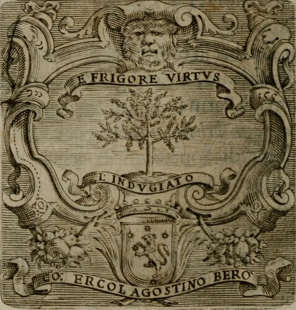 An illustration from Memorie, imprese, e ritratti de' signori Accademici Gelati de Bologna, 1672, leaf 167