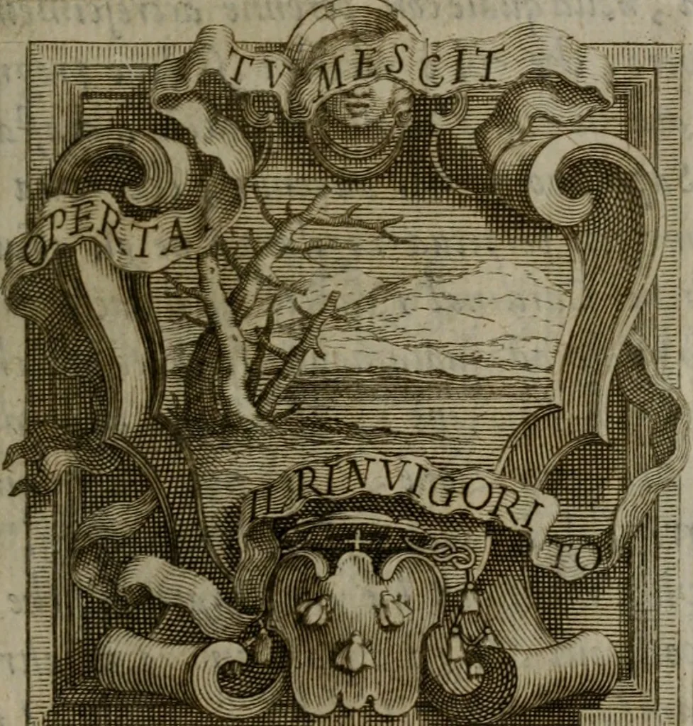 An illustration from Memorie, imprese, e ritratti de' signori Accademici Gelati de Bologna, 1672, leaf 170