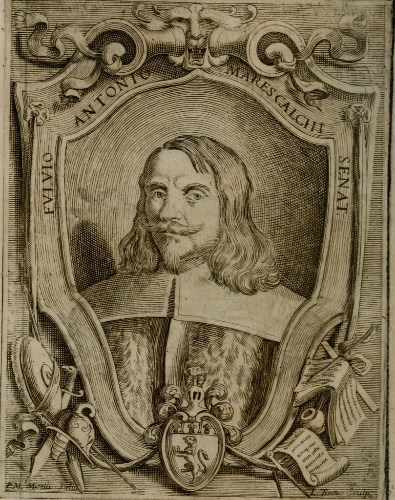 An illustration from Memorie, imprese, e ritratti de' signori Accademici Gelati de Bologna, 1672, leaf 183