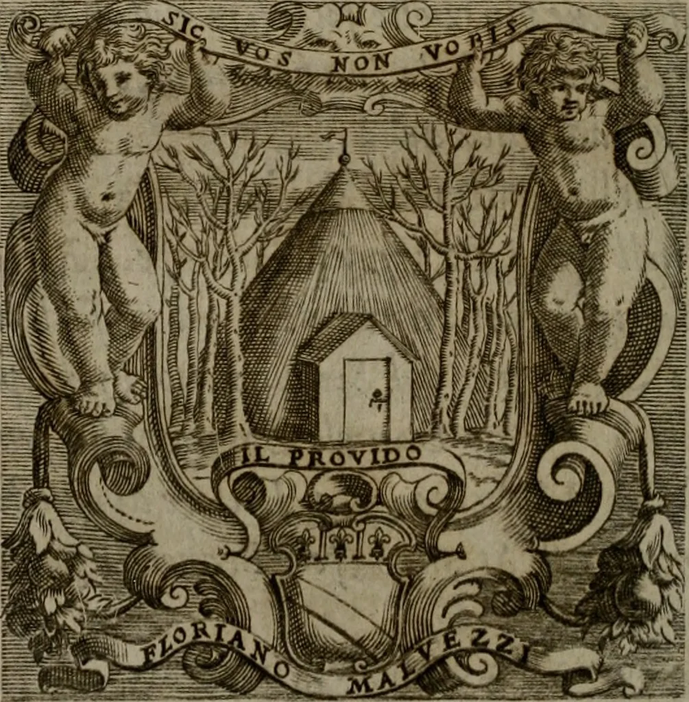 An illustration from Memorie, imprese, e ritratti de' signori Accademici Gelati de Bologna, 1672, leaf 193