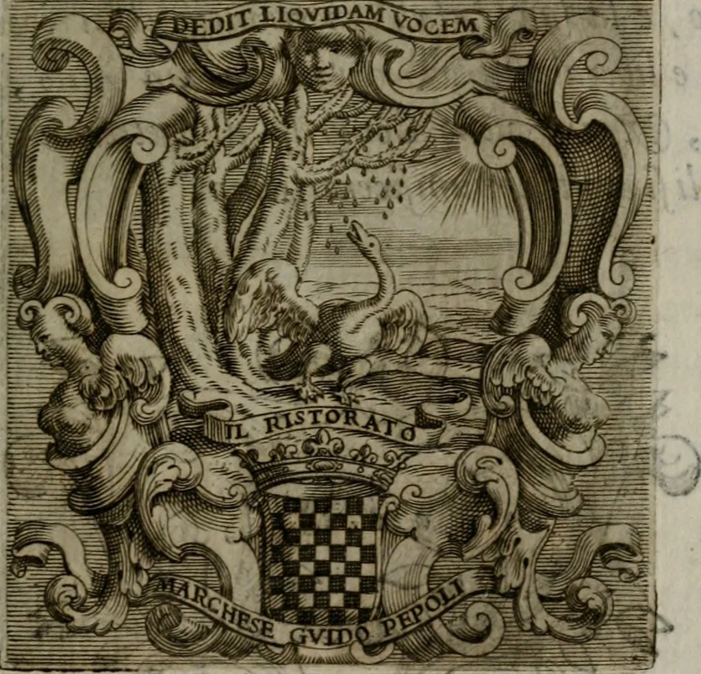 An illustration from Memorie, imprese, e ritratti de' signori Accademici Gelati de Bologna, 1672, leaf 260