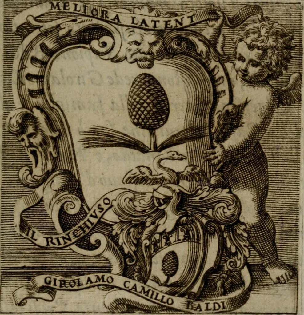An illustration from Memorie, imprese, e ritratti de' signori Accademici Gelati de Bologna, 1672, leaf 300