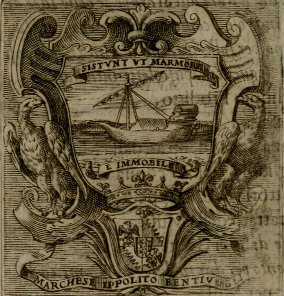An illustration from Memorie, imprese, e ritratti de' signori Accademici Gelati de Bologna, 1672, leaf 319