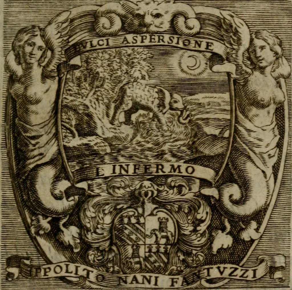 An illustration from Memorie, imprese, e ritratti de' signori Accademici Gelati de Bologna, 1672, leaf 324