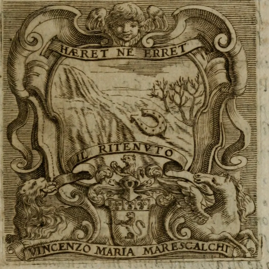 An illustration from Memorie, imprese, e ritratti de' signori Accademici Gelati de Bologna, 1672, leaf 426