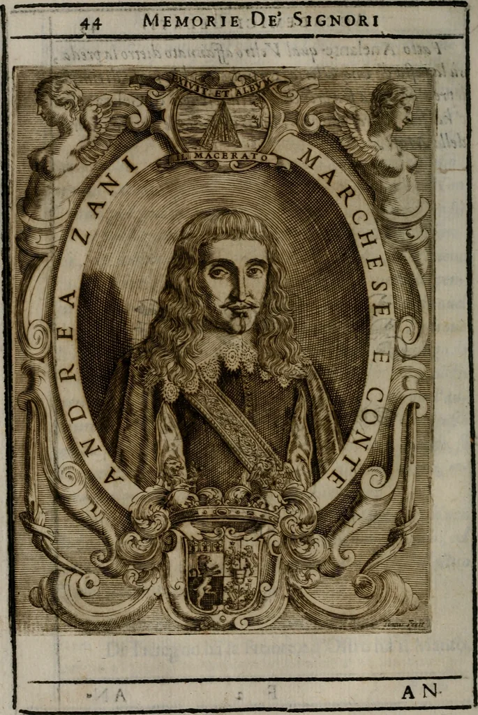 An illustration from Memorie, imprese, e ritratti de' signori Accademici Gelati de Bologna, 1672, leaf 69