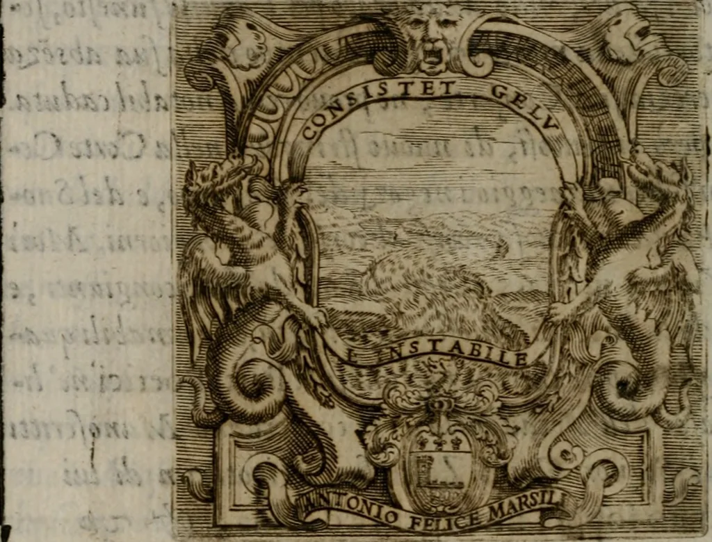 An illustration from Memorie, imprese, e ritratti de' signori Accademici Gelati de Bologna, 1672, leaf 73