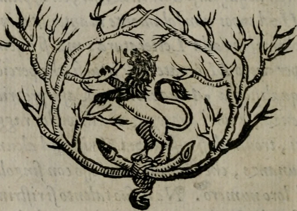 An illustration from Memorie, imprese, e ritratti de' signori Accademici Gelati de Bologna, 1672, leaf 77