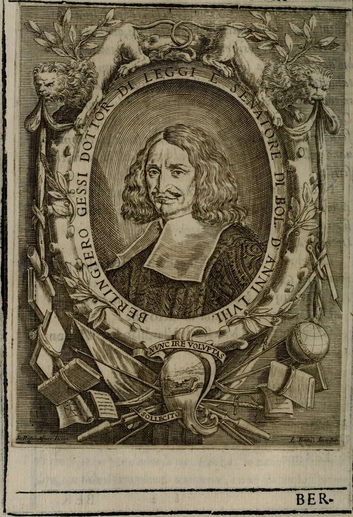 An illustration from Memorie, imprese, e ritratti de' signori Accademici Gelati de Bologna, 1672, leaf 97
