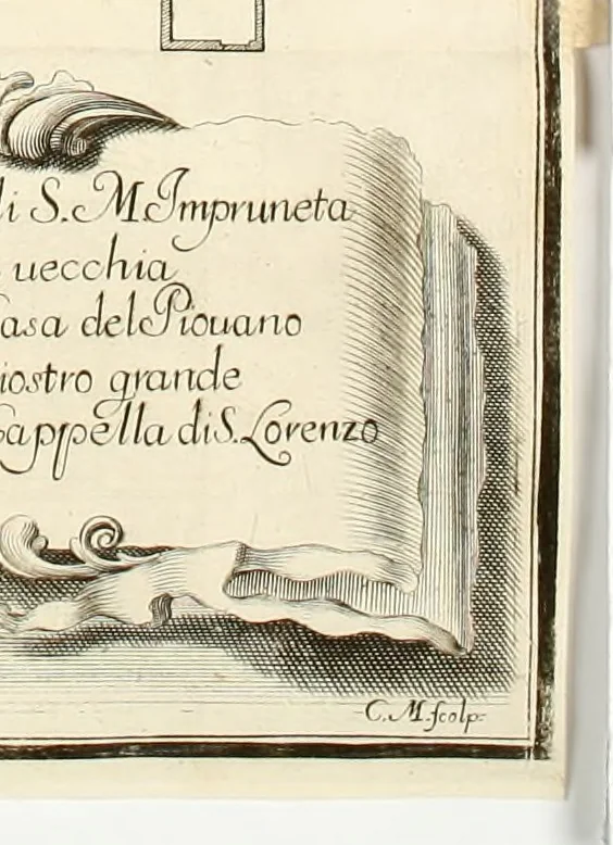 An illustration from Memorie istoriche della miracolosa immagine di Maria Vergine dell' Impruneta, 1714, leaf 34