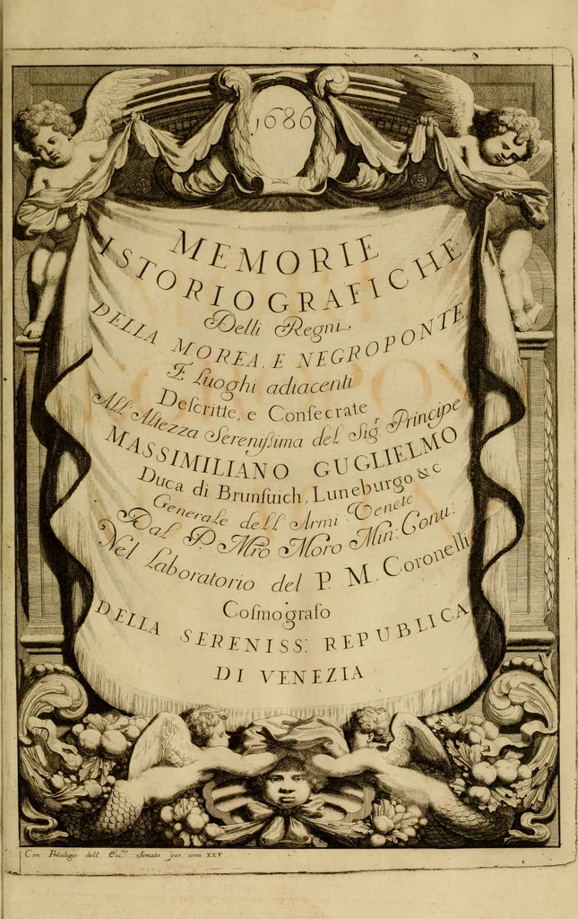 An illustration from Memorie istoriografiche delli regni della Morea e Negroponte e luoghi adiacenti, 1686, leaf 10