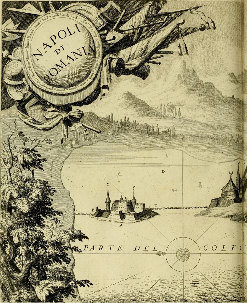 An illustration from Memorie istoriografiche delli regni della Morea e Negroponte e luoghi adiacenti, 1686, leaf 101