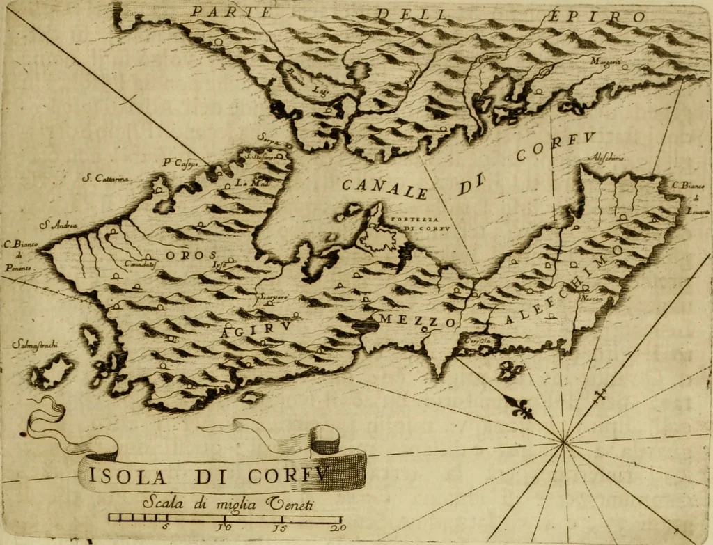 An illustration from Memorie istoriografiche delli regni della Morea e Negroponte e luoghi adiacenti, 1686, leaf 110