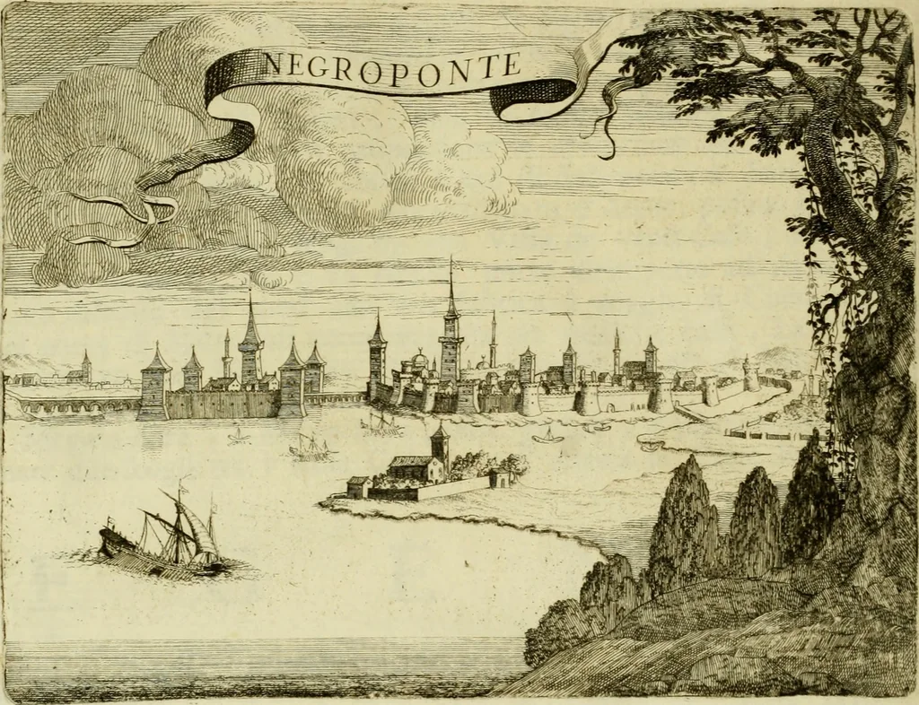 An illustration from Memorie istoriografiche delli regni della Morea e Negroponte e luoghi adiacenti, 1686, leaf 155