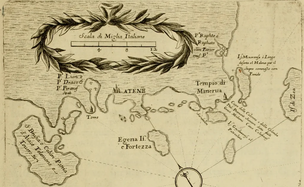 An illustration from Memorie istoriografiche delli regni della Morea e Negroponte e luoghi adiacenti, 1686, leaf 156