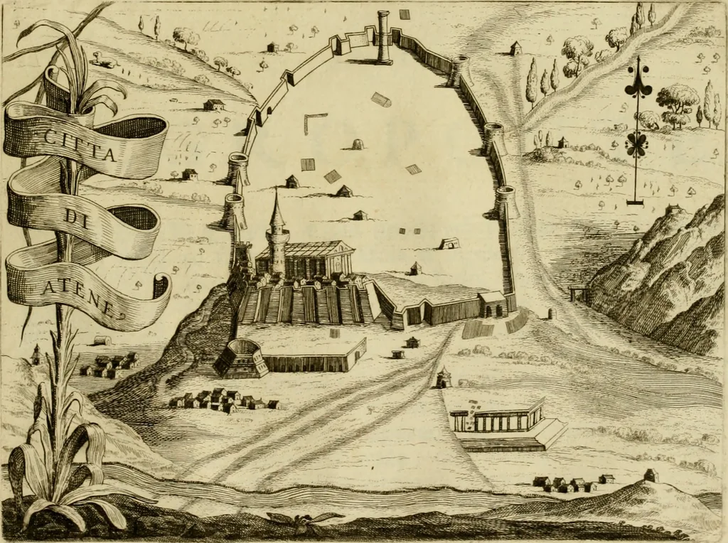 An illustration from Memorie istoriografiche delli regni della Morea e Negroponte e luoghi adiacenti, 1686, leaf 156