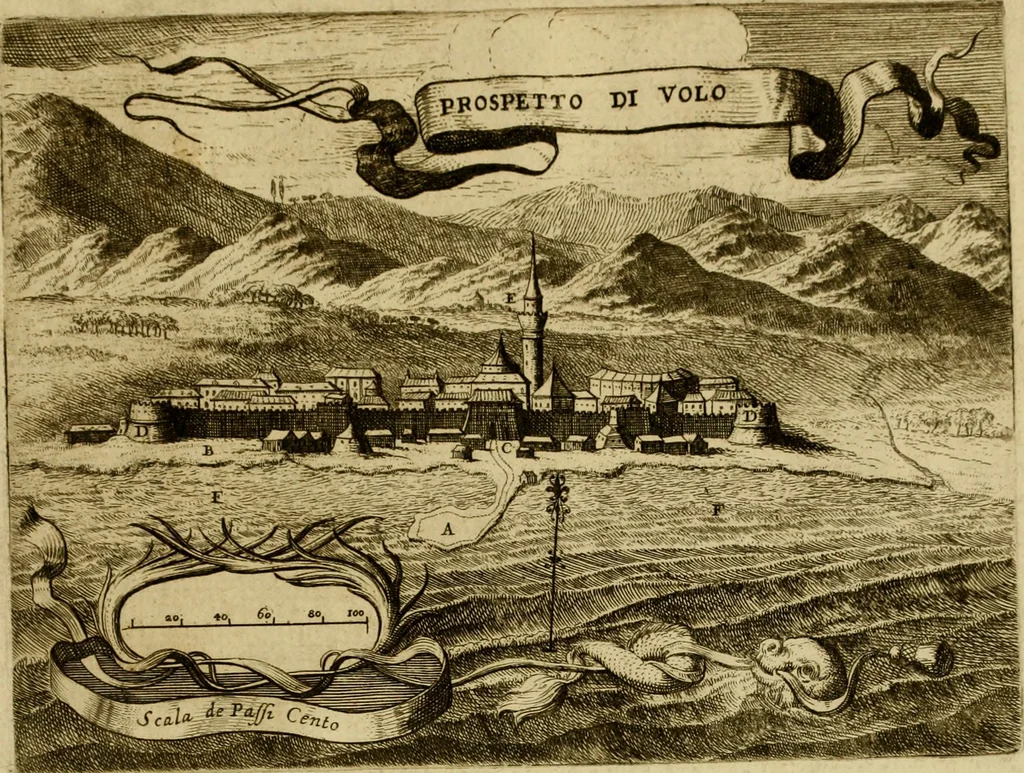 An illustration from Memorie istoriografiche delli regni della Morea e Negroponte e luoghi adiacenti, 1686, leaf 164