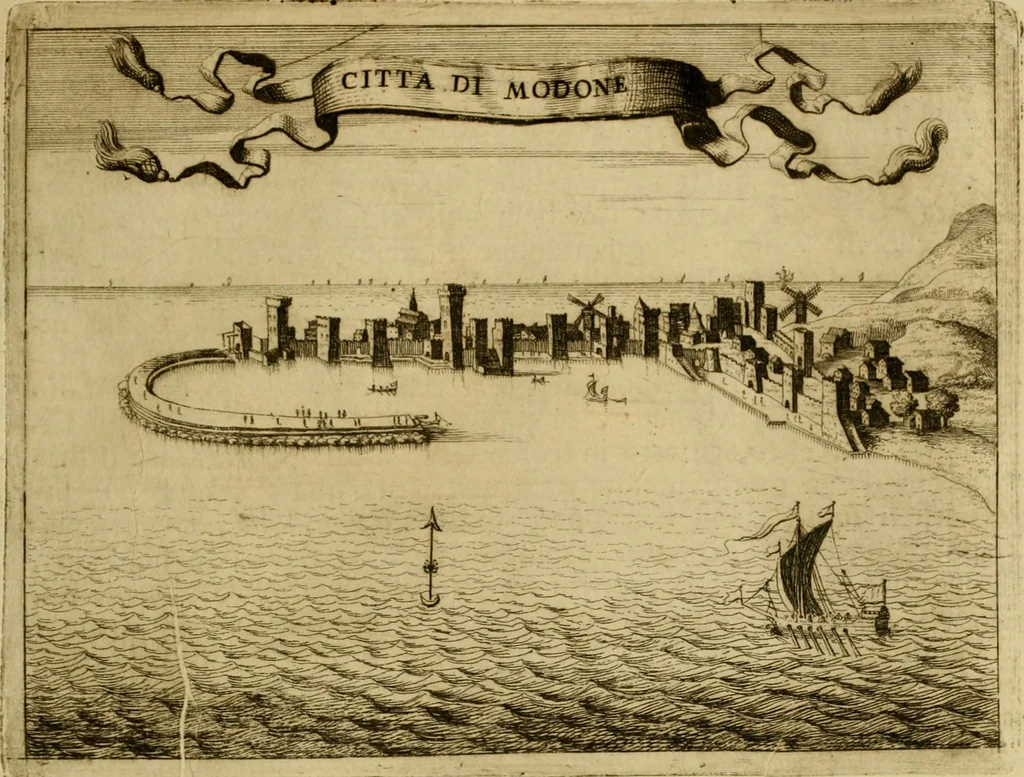 An illustration from Memorie istoriografiche delli regni della Morea e Negroponte e luoghi adiacenti, 1686, leaf 40