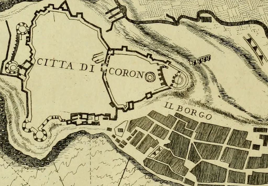 An illustration from Memorie istoriografiche delli regni della Morea e Negroponte e luoghi adiacenti, 1686, leaf 49